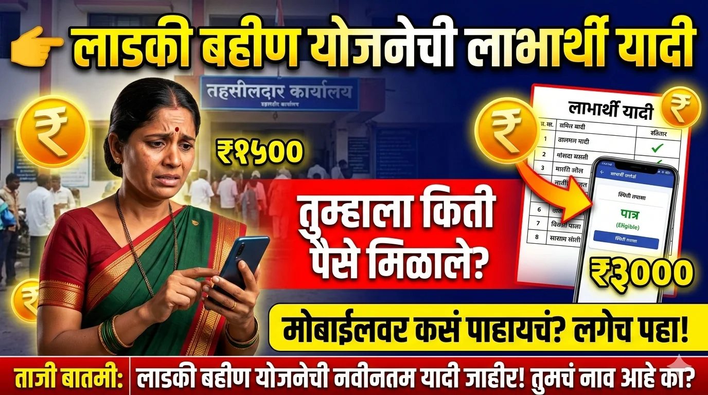 लाडकी बहीण योजना: गावानुसार लाभार्थी यादी जाहीर! घरबसल्या मोबाईलवर करा चेक